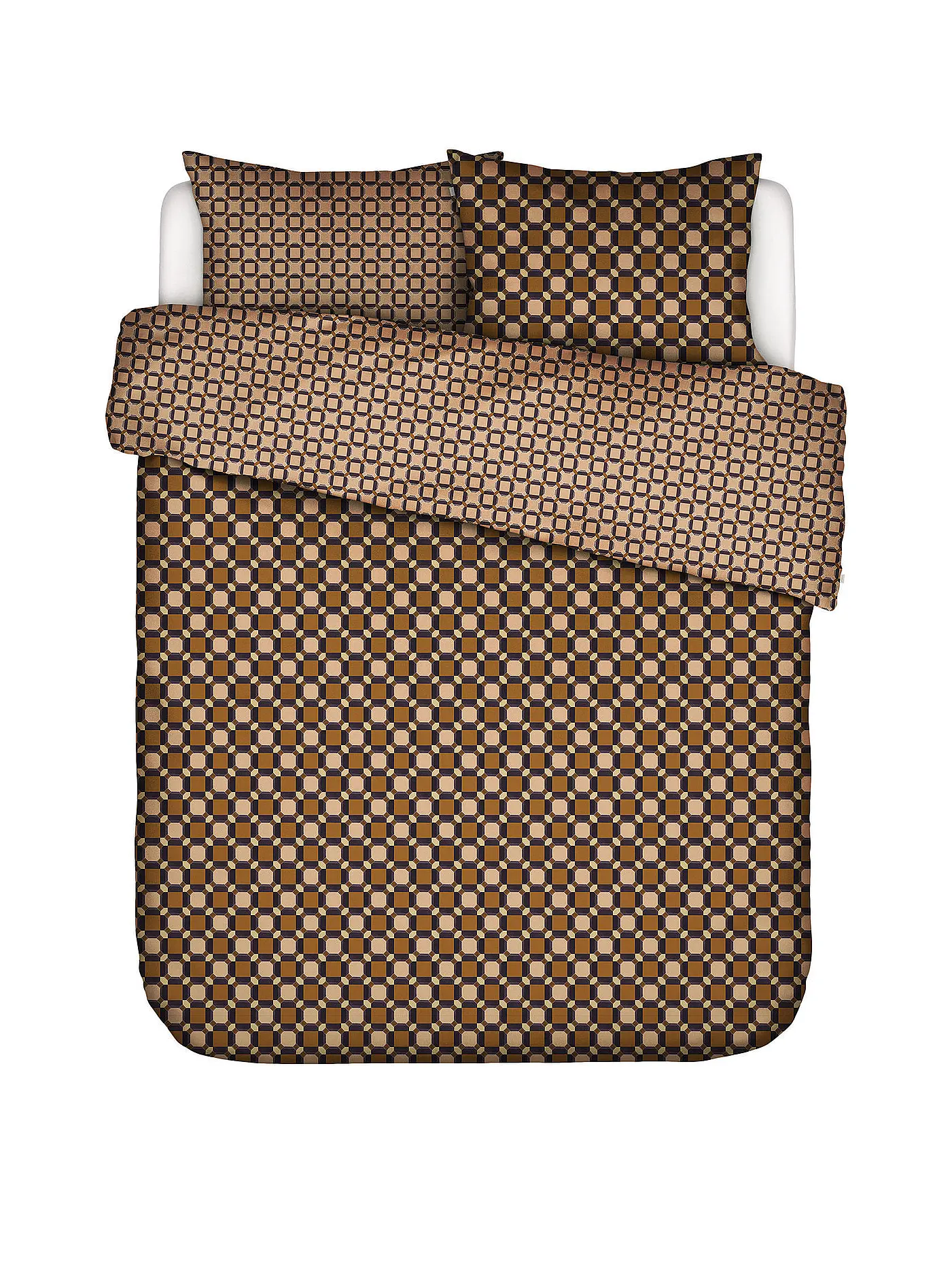 ESSENZA | Bettwäsche Garnitur TAEDES 2x 70x90cm/200x200cm Light Leather | 